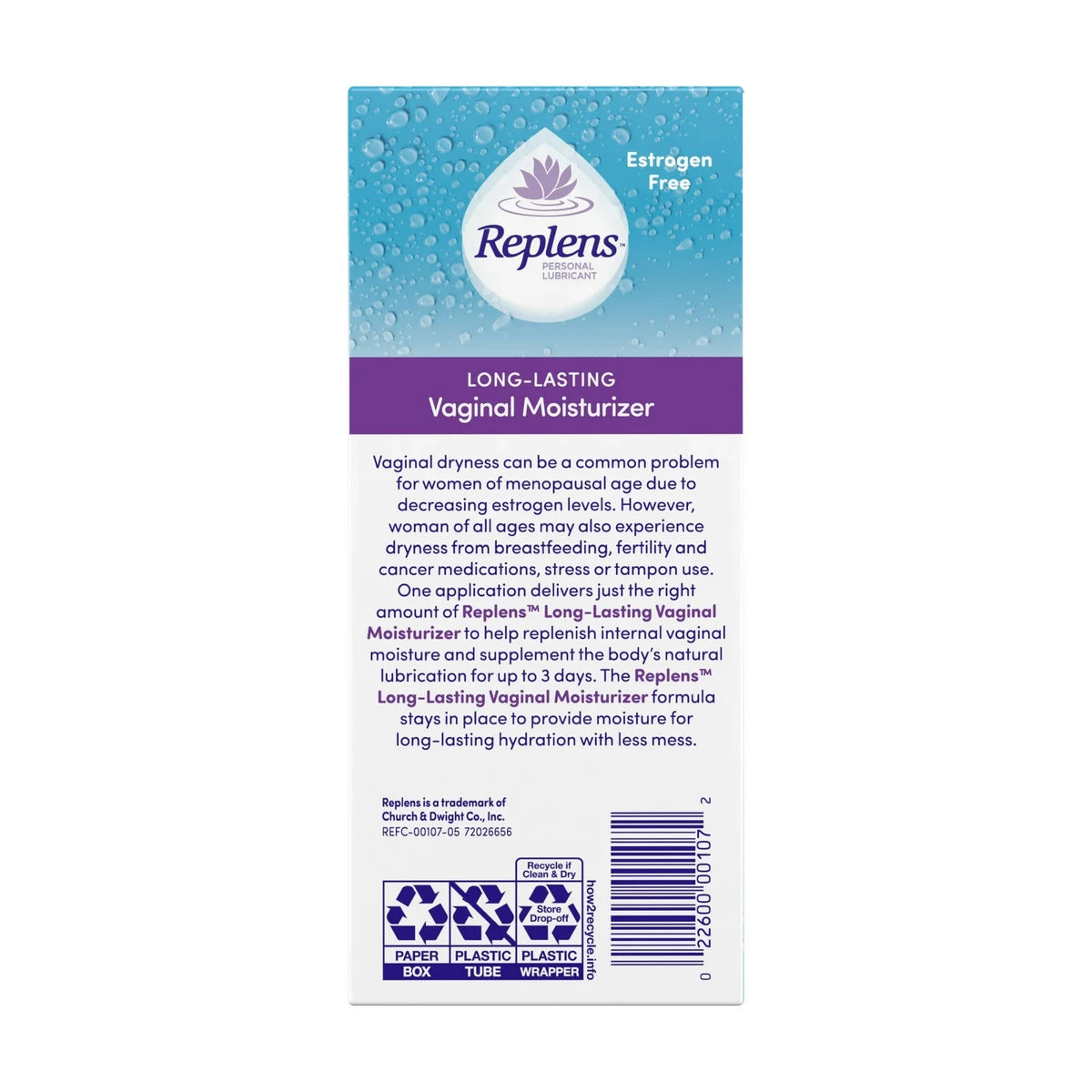 Replens Long Lasting Vaginal Moisturizer 1.23Oz (Pack of 24)
