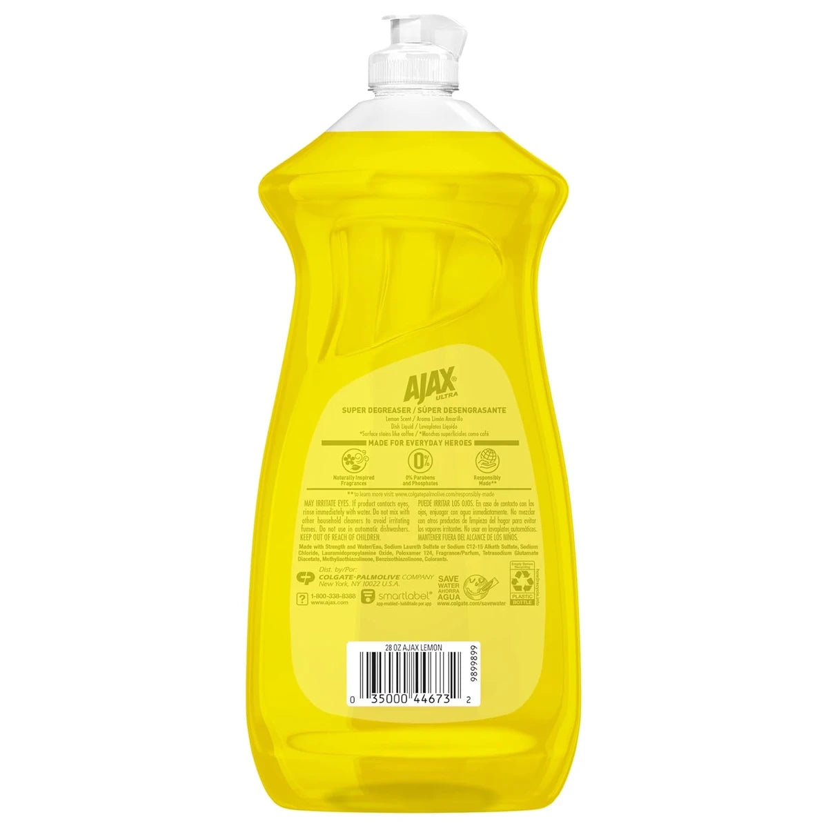 Ajax Dishwashing Liquid Dish Soap Yellow Lemon 28Oz (Pack of 9)