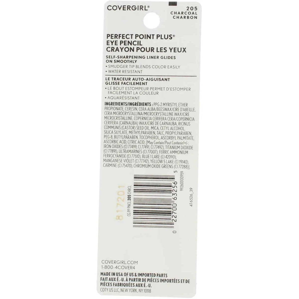Cover Girl Perfect Point Plus Eyeliner Self Sharpening Eye Pencil Charcoal #205 0.08Oz (Pack Of 72)