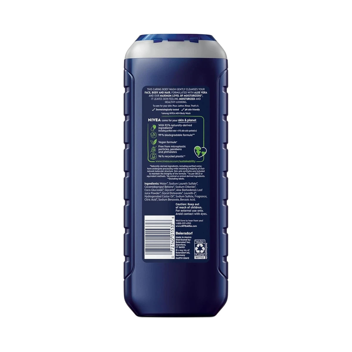 Nivea Men Maximum Hydration 3-In-1 Body Wash 16.9Oz (Pack of 12)