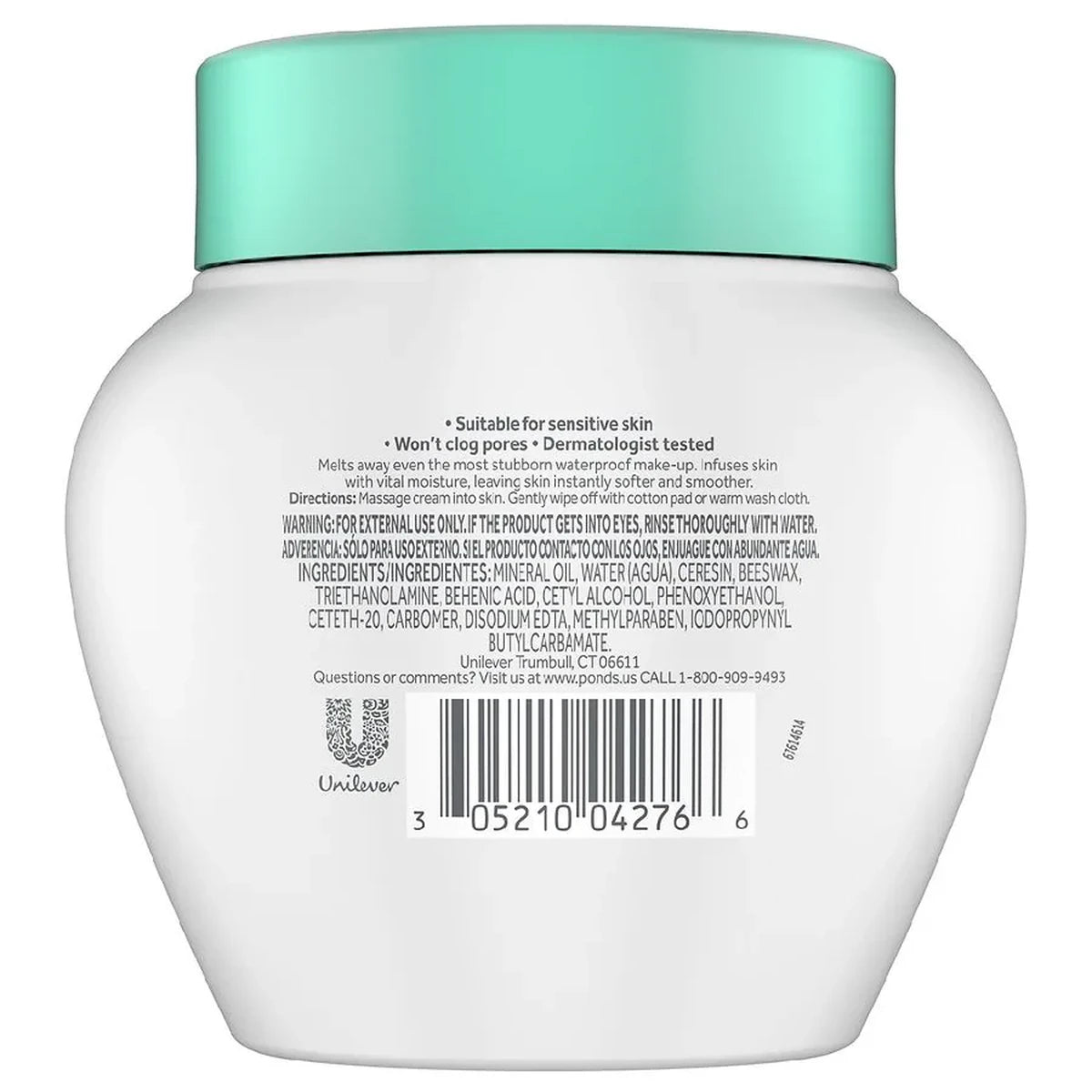 Ponds Cold Cream Make Up Remover Fragrance Free 6.1Oz (Pack of 24)