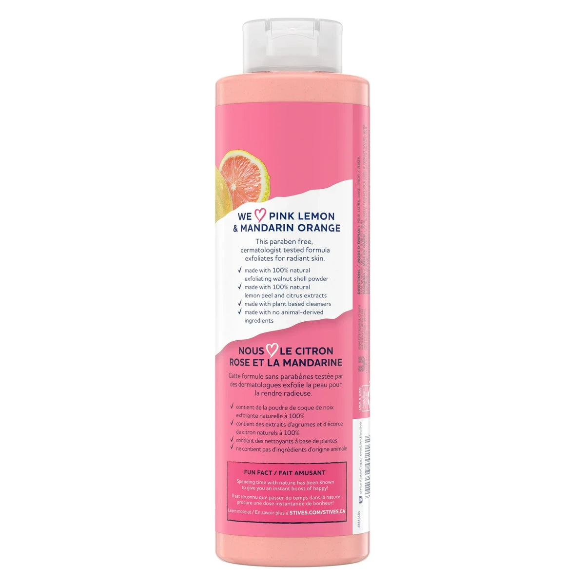 St. Ives Natural Body Wash Soap Pink Lemon And Mandarin Orange 22Oz (Pack of 4)