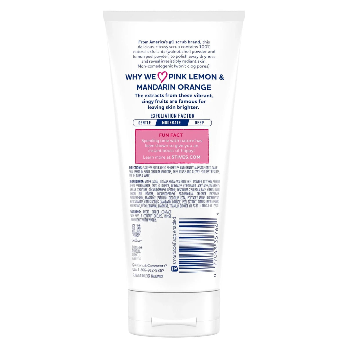 St. Ives Radiant Skin Pink Lemon and Mandarin Orange Face Scrub 6Oz (Pack of 6)