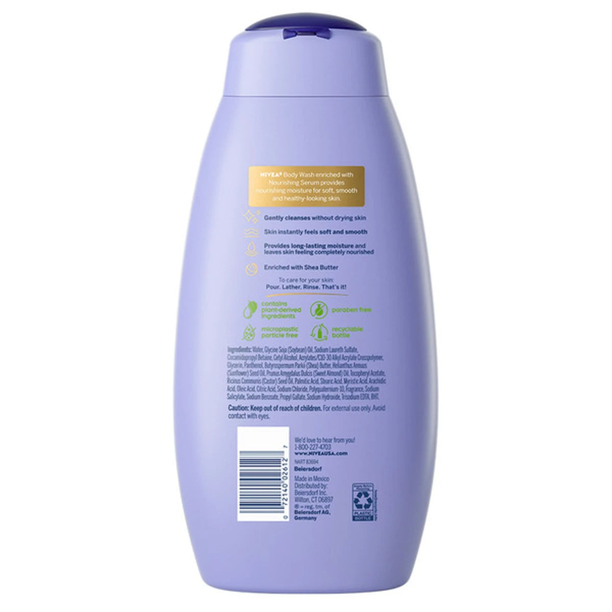 Nivea Shea Butter Nourishing Body Wash for Dry Skin 20Oz (Pack of 12)