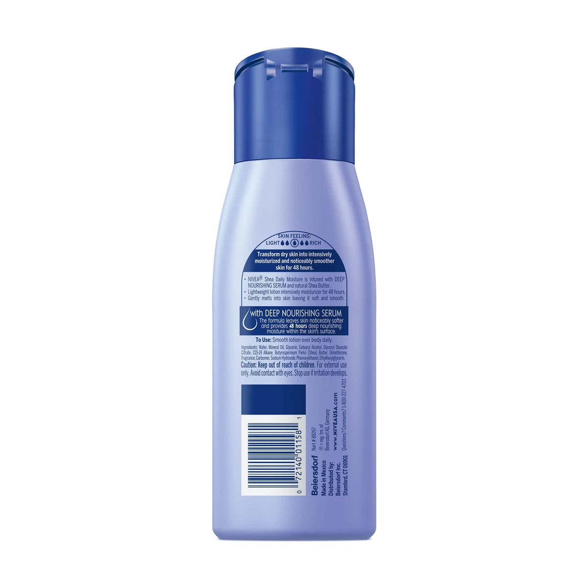 Nivea Shea Nourish Dry Skin Body Lotion With Shea Butter 2.5Oz (Pack of 24)