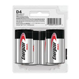 Eveready Energizer D Cell Batteries Max Alkaline 95BP4 4 ea 5.28Oz (Pack of 12)