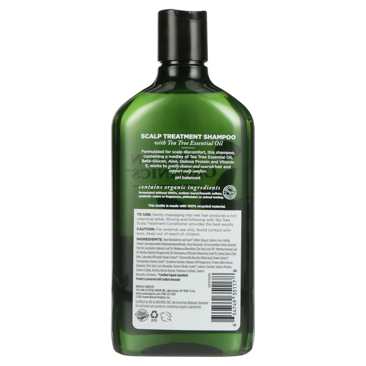 Avalon Organics Tea Tree Scalp Treatment Hair Shampoo11Oz (Pack of 6)