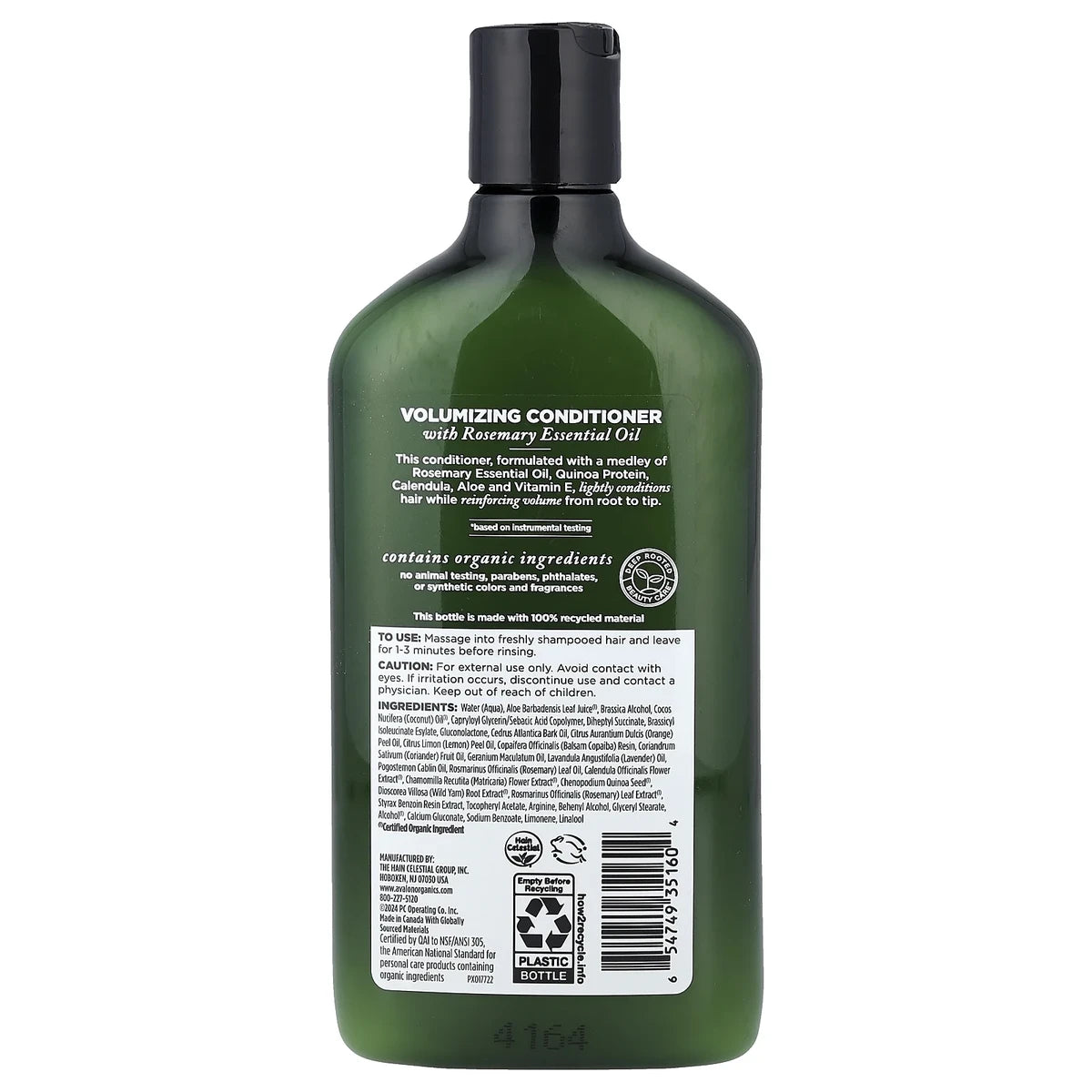 Avalon Organics Volumizing Rosemary Hair Conditioner 11Oz (Pack of 6)