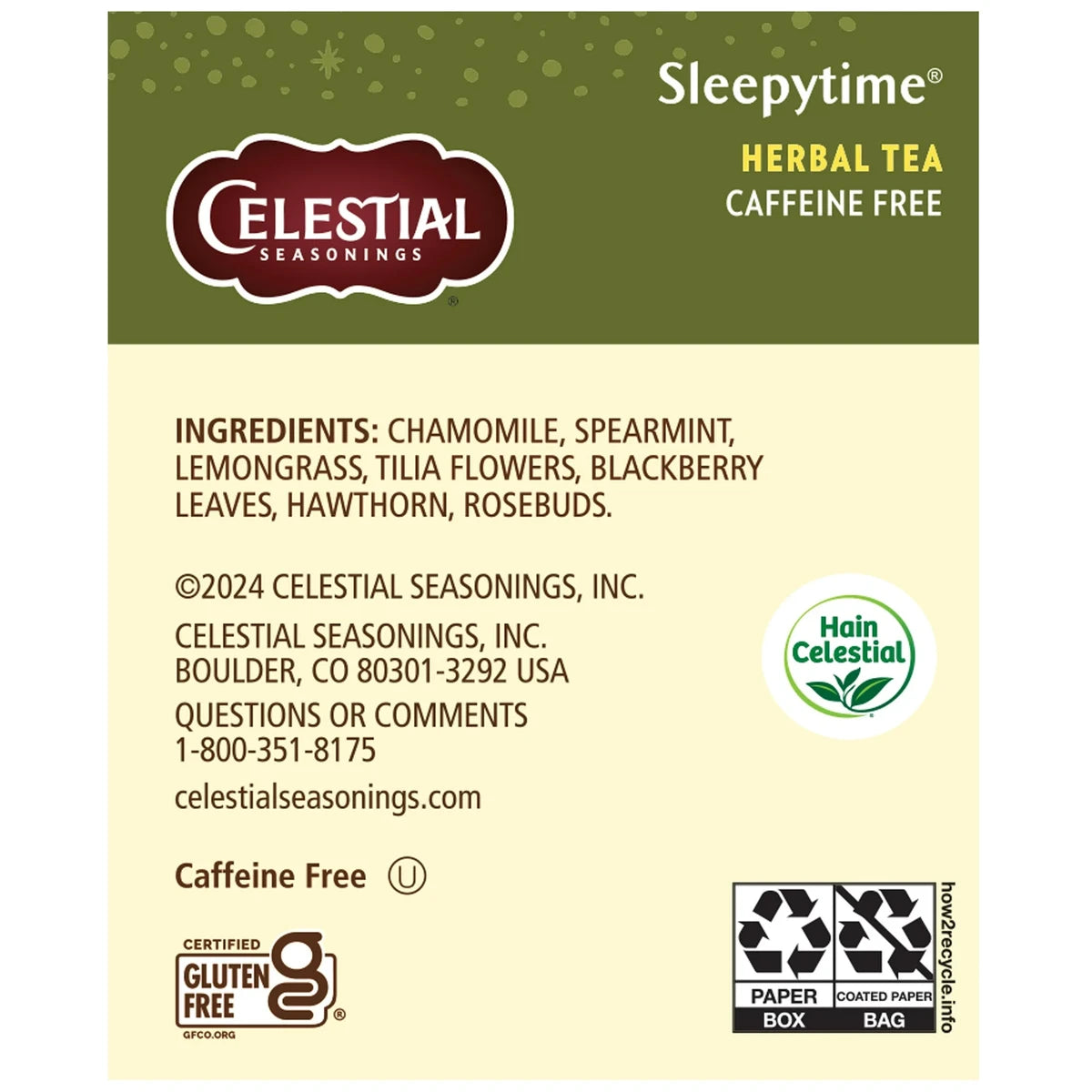 Celestial Seasonings Sleepytime Natural Herb Tea 20 Bags 2.6Oz (Pack Of 6)