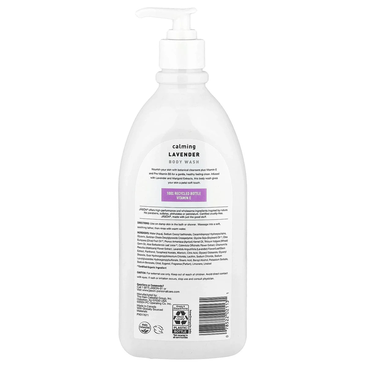 Jason Calming Lavender Pure Natural Body Wash 30Oz (Pack of 6)