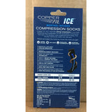 Copper Fit womens Ice Menthol Infused Compression Socks Black Large X 1 Pair 3.21Oz (Pack of 12)