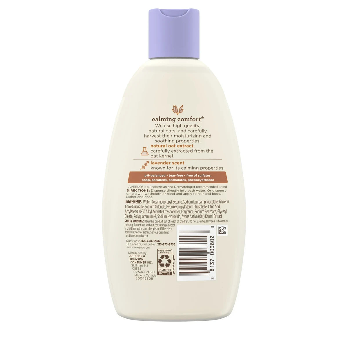Aveeno Calming Comfort Baby Bath Lavender And Vanilla 8Oz (Pack of 24)