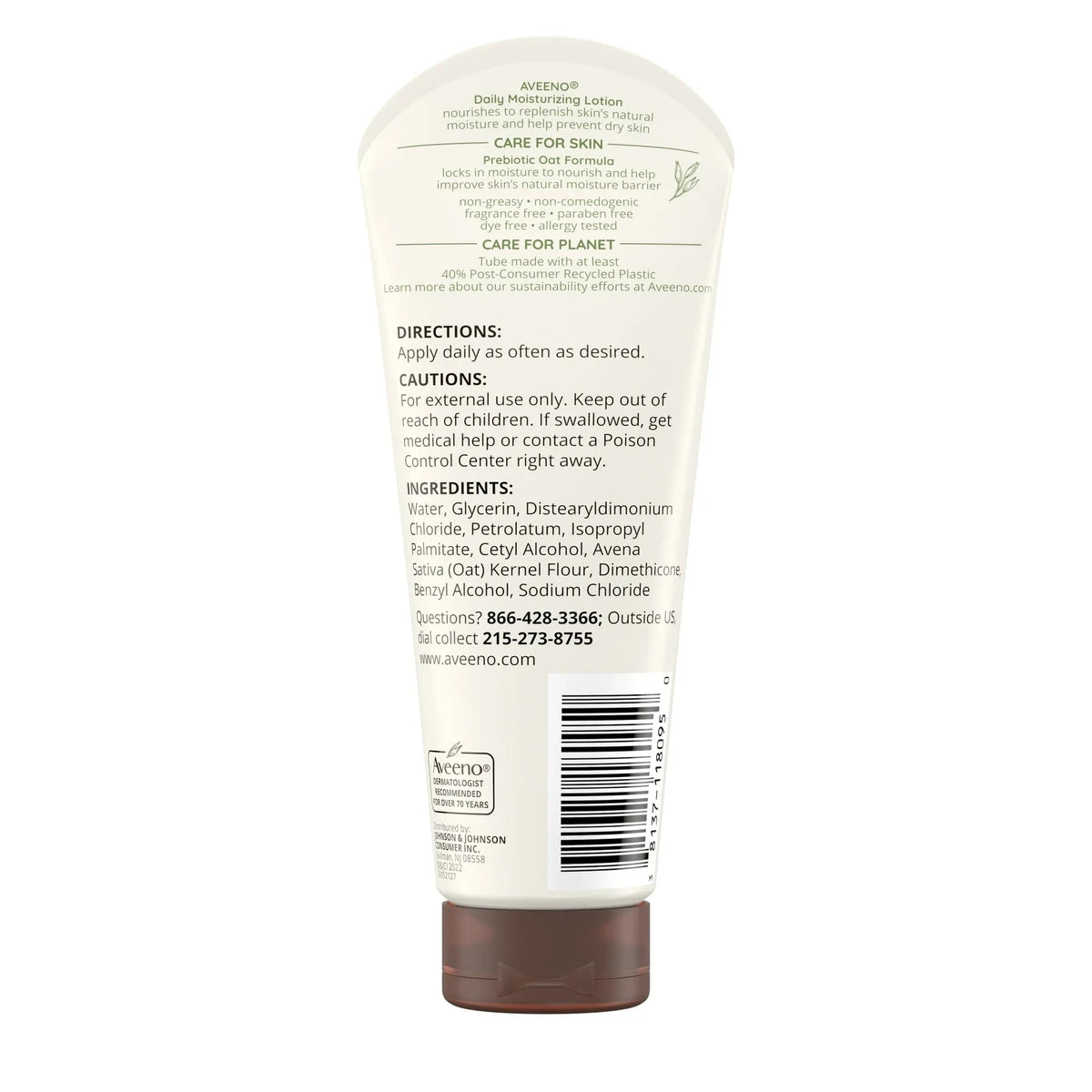 Aveeno Daily Moisturizing Body Lotion with Soothing Oat and Rich Emollients 2.5Oz (Pack of 12)