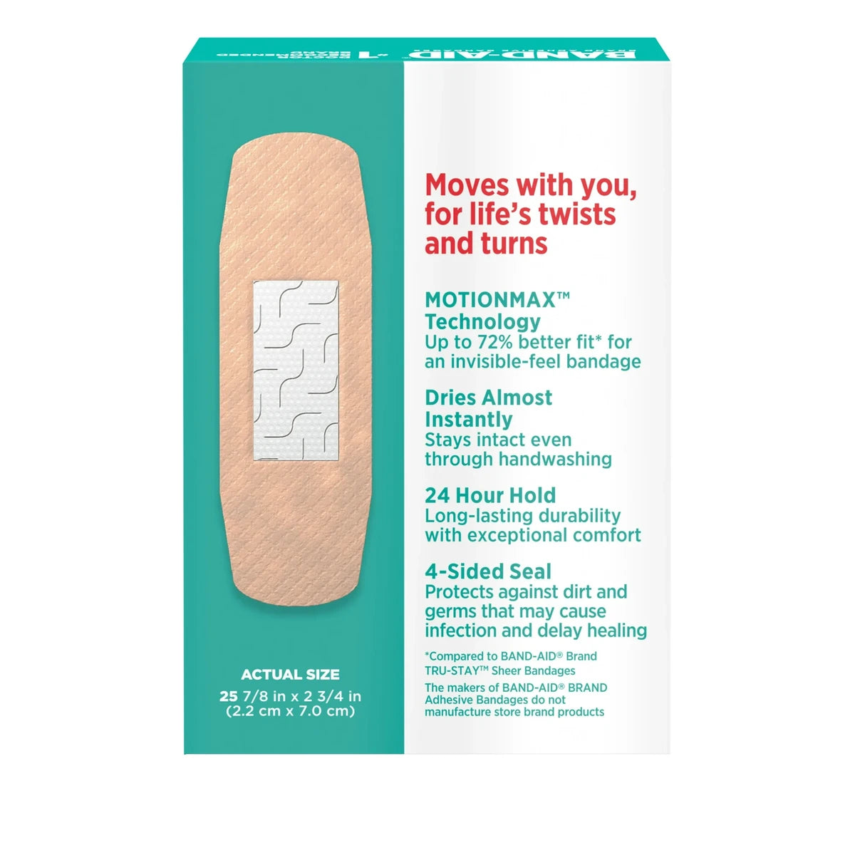 Band Aid Brand Skin Flex Adhesive Bandages All One Size 0.5Oz (Pack Of 24)