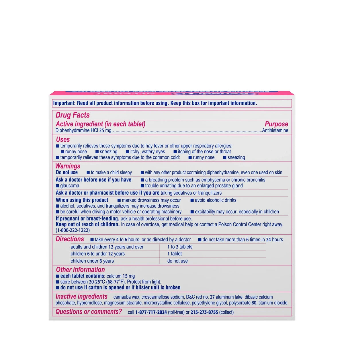 Benadryl Allergy Ultratab Tablets48 Ea 2.88Oz (Pack of 24)