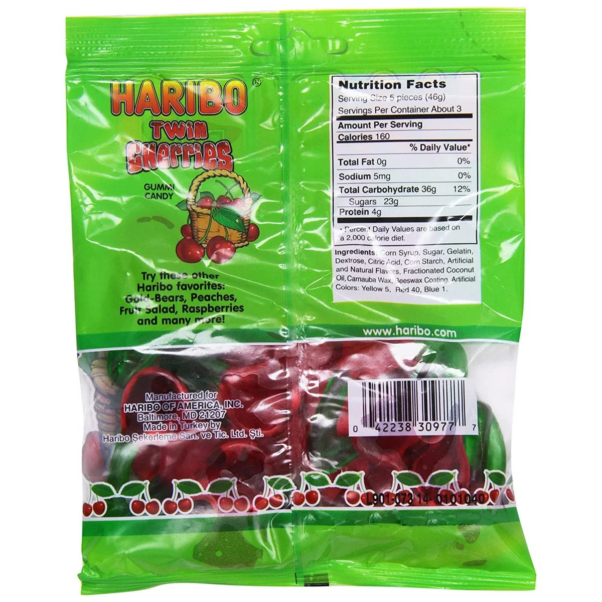 Haribo Happy Cherries Gummi Candies 5Oz (Pack of 12)