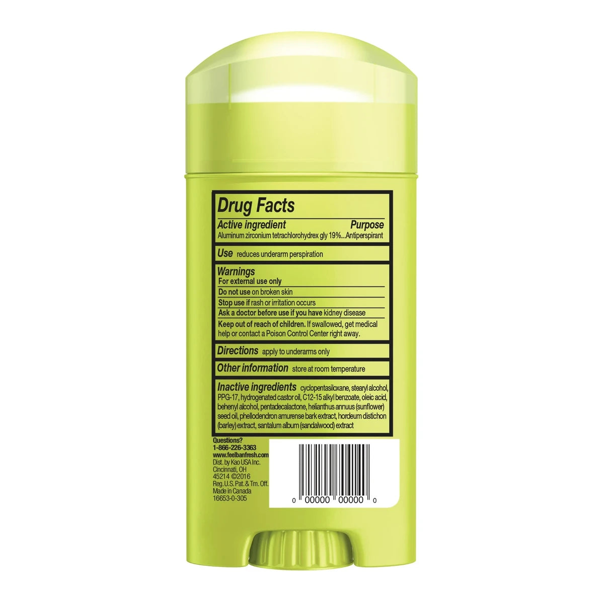 Ban Invisible Solid Anti-Perspirant And Deodorant Unscented Intensely Fresh 2.6Oz (Pack of 12)