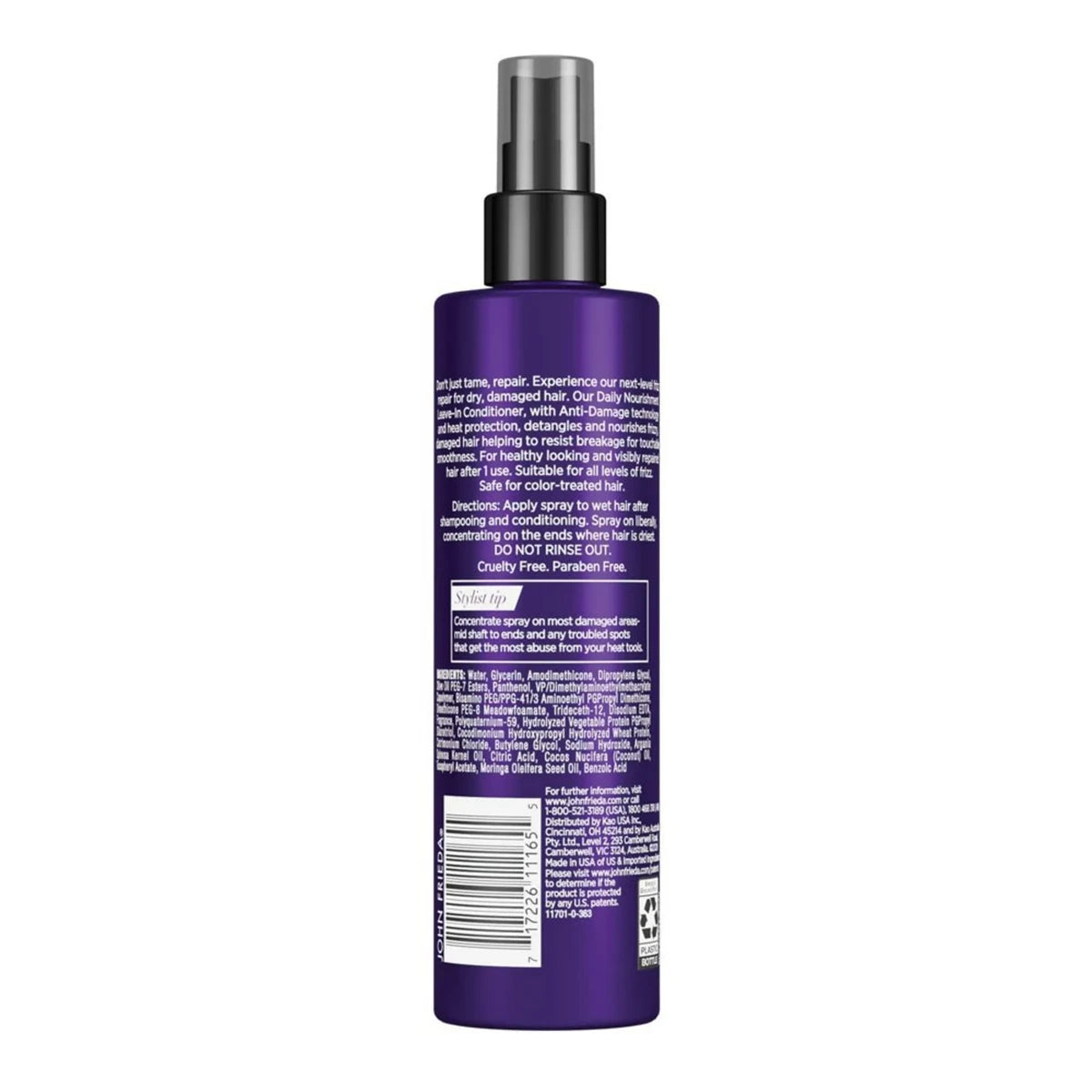 John Frieda Frizz-Ease Daily Nourishment Leave-In Fortifying Spray 8Oz (Pack of 6)