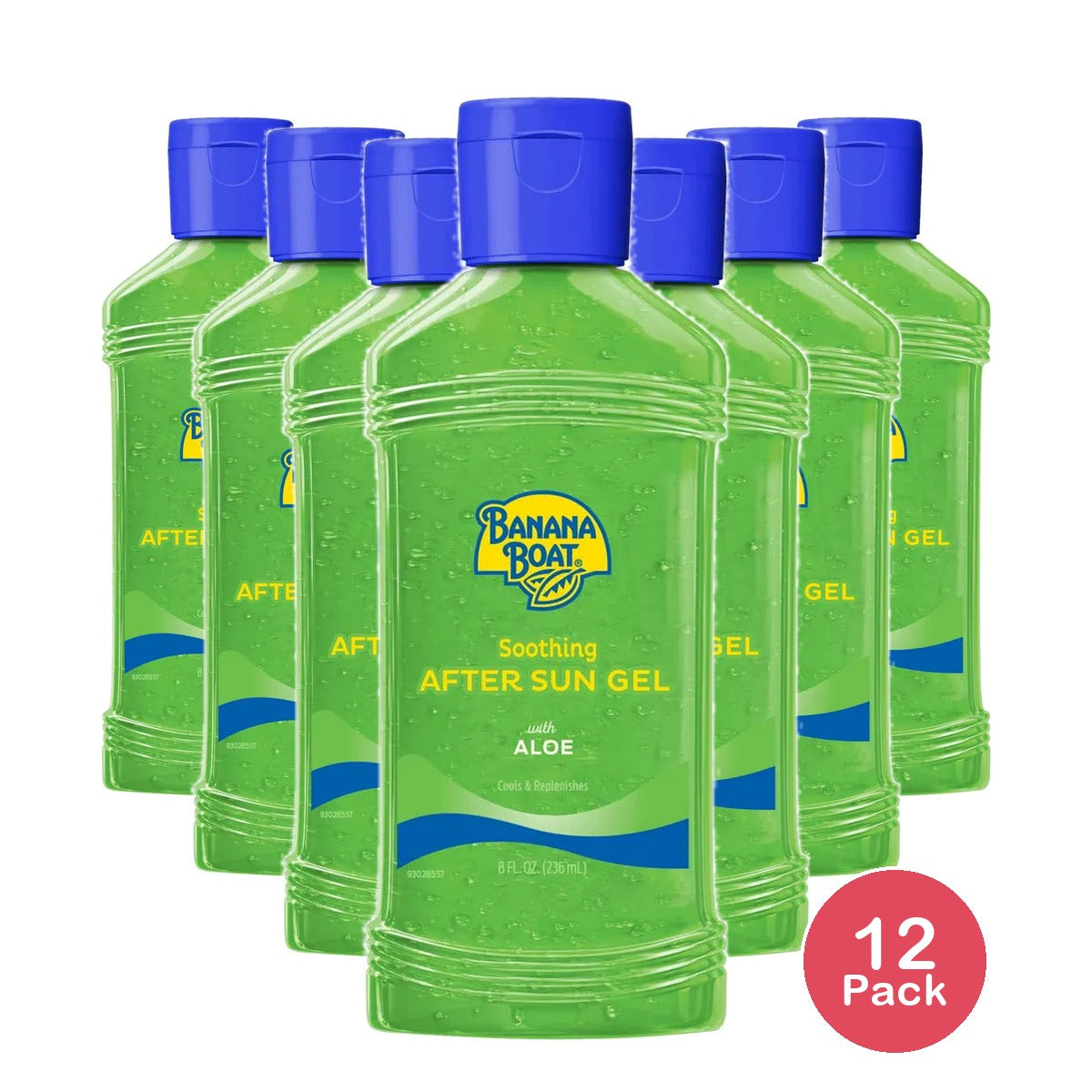 Banana Boat Burn Relief Soothing Aloe After Sun Gel 8Oz (Pack of 12)