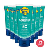 Banana Boat Sheer Sensitive Sunscreen Lotion SPF 50 6 Oz (Pack of 12)