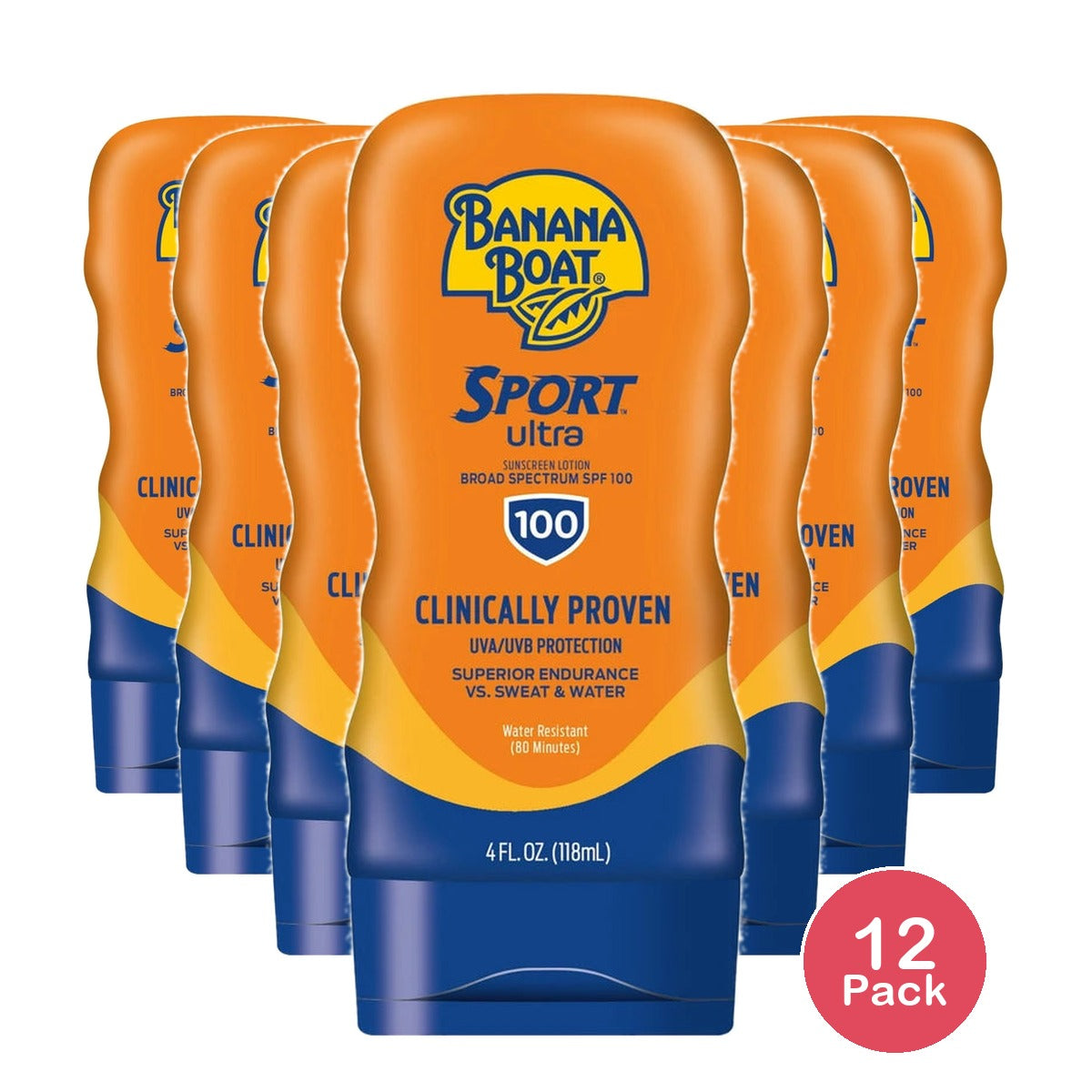Banana Boat Sport Performance Sunscreen Lotion SPF 100 4Oz (Pack of 12)