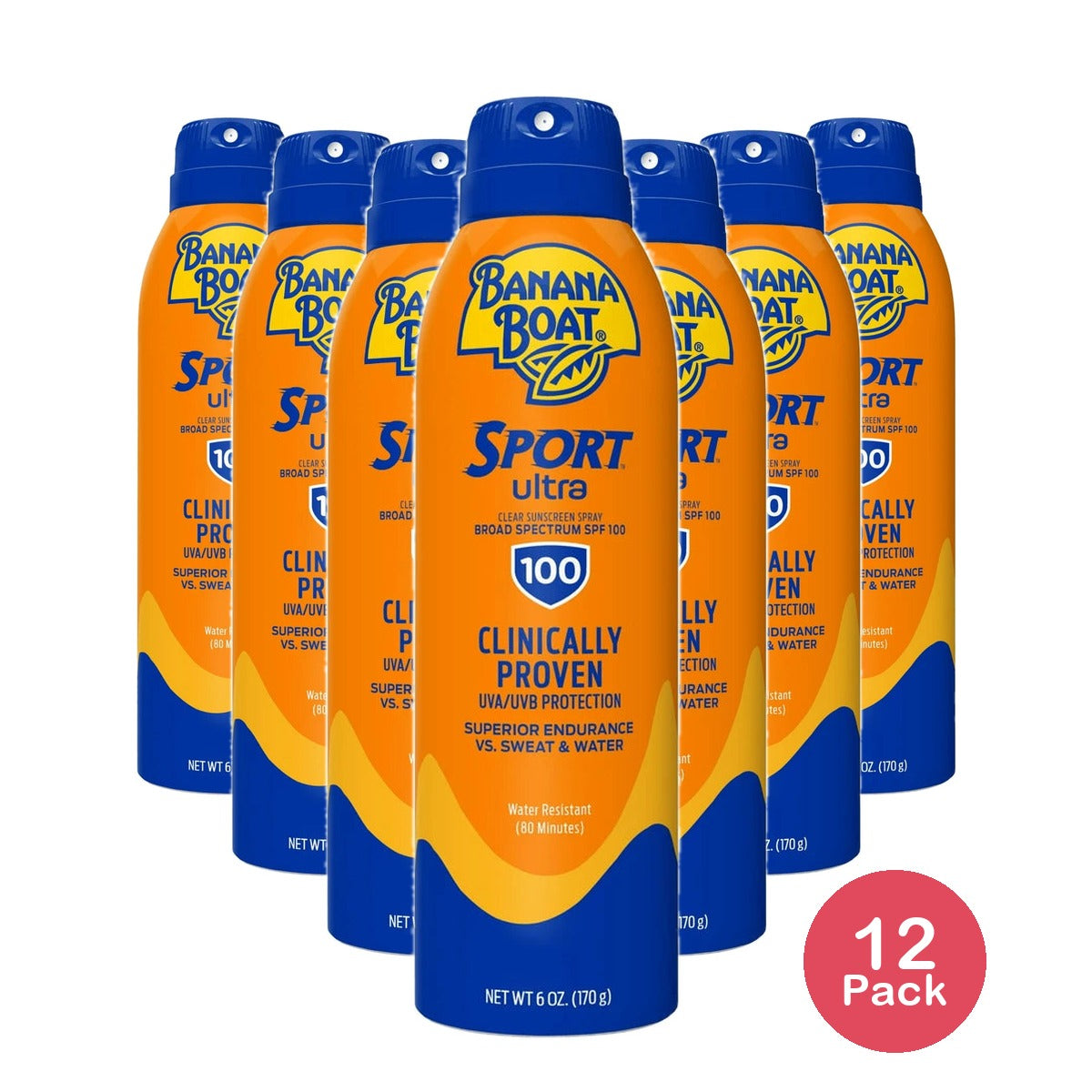 Banana Boat Sport Ultra, Broad Spectrum Sunscreen Spray, SPF 100 6Oz (B004CDTC) (Pack of 12)