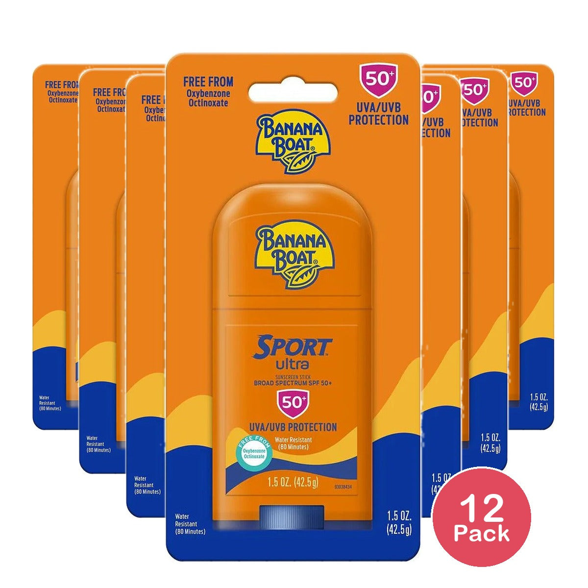 Banana Boat Sport Ultra Sunscreen Stick SPF 50 1.5 Oz (Pack of 12)
