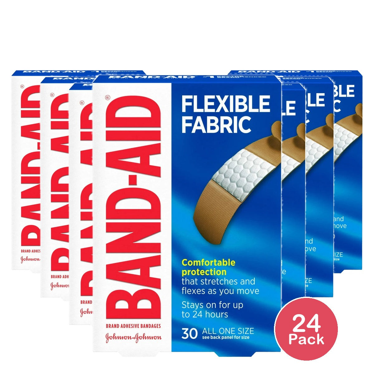 Band-Aid Brand Flexible Fabric Adhesive Bandages, Comfortable Flexible Protectio 3.2 Oz (Pack of 24)