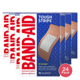 Band-Aid Brand Tough Strips Adhesive Wound Bandage Extra Large 10 Ct (Pack of 24)