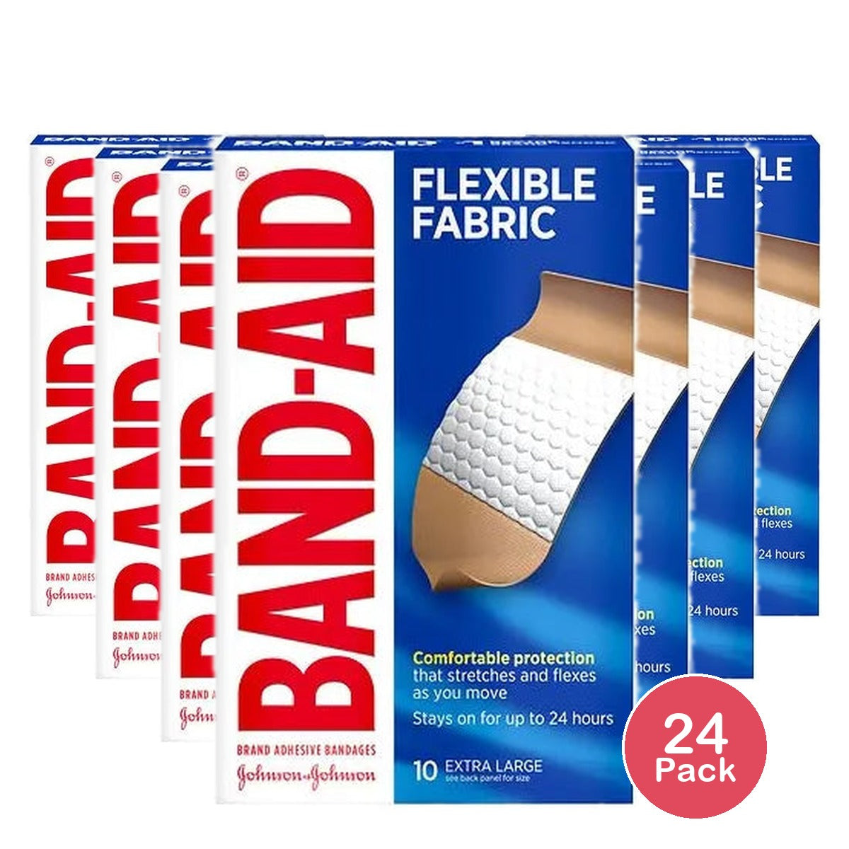 Band-Aid Flexible Fabric Bandages Extra Large 1.3Oz (Pack of 24)