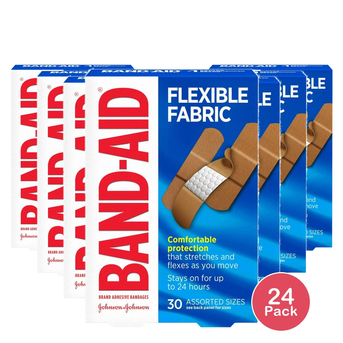 Band-Aid Flexible Fabric Brand Adhesive Bandages - 30ct 1.6 Oz (Pack of 24)