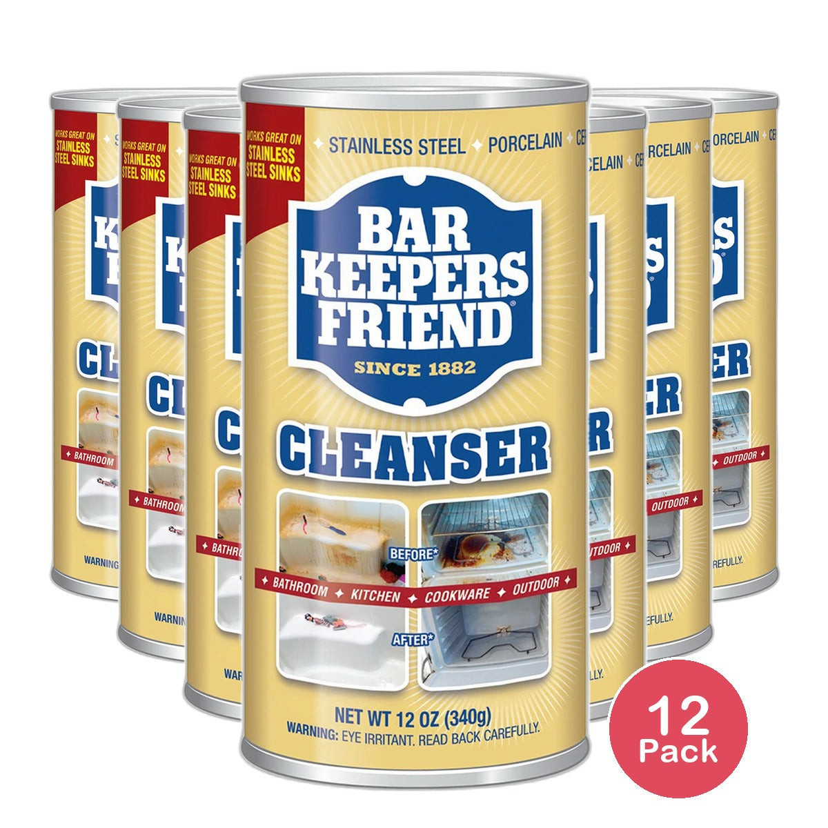 Bar Keepers Friend All Purpose Cleaner and Polish 12Oz (Pack of 12)