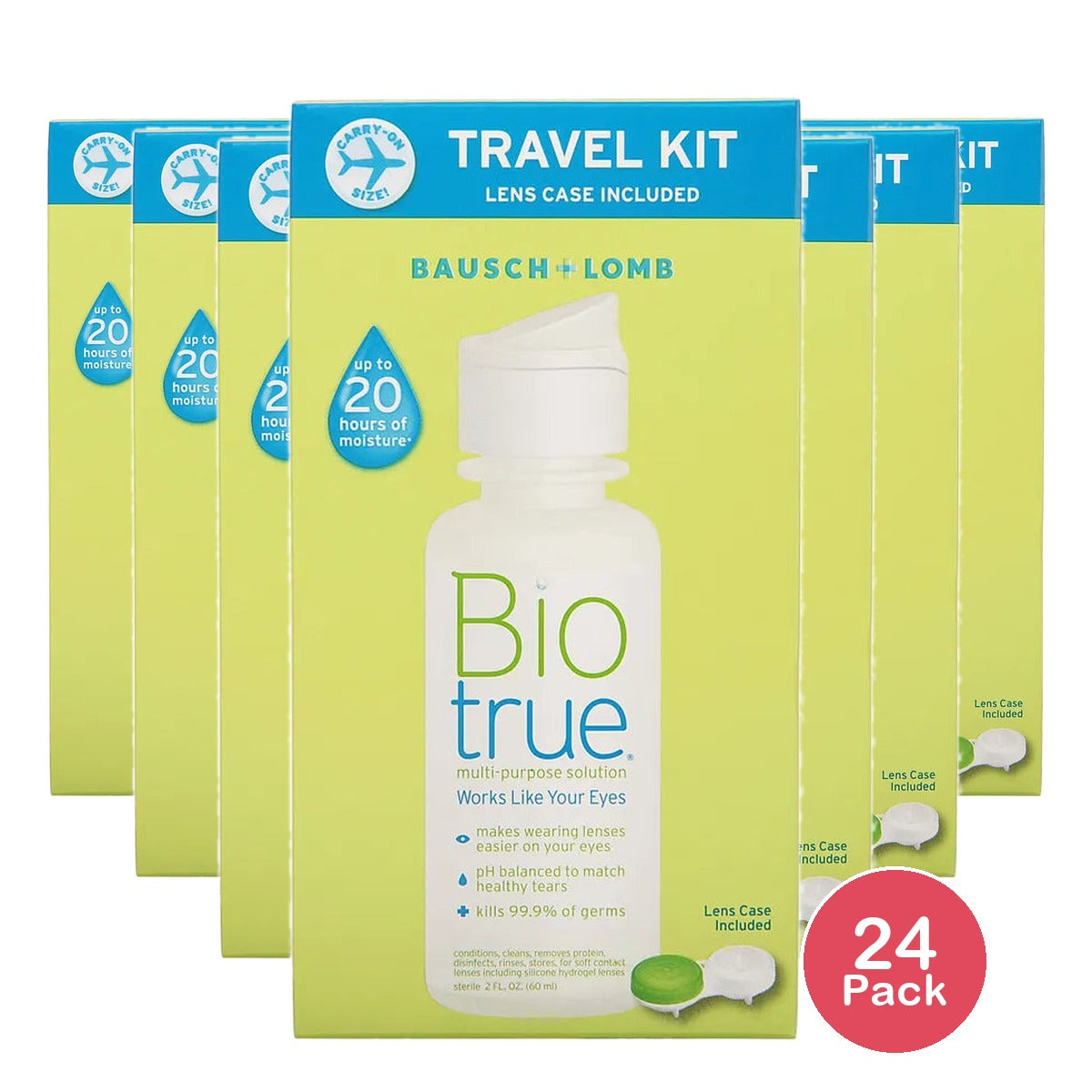 Bausch and Lomb Bio True Multi-Purpose Solution 2 Ounces Travel Size Pack of 2oz (Pack of 24)