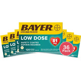 Bayer Aspirin Regimen Low Dose 81mg Enteric Coated Tablets 120-Count 2.5oz (Pack of 36)