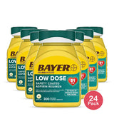 Bayer Regimen Low Dose Aspirin 81 mg 300 Tablets 6oz (Pack of 24)