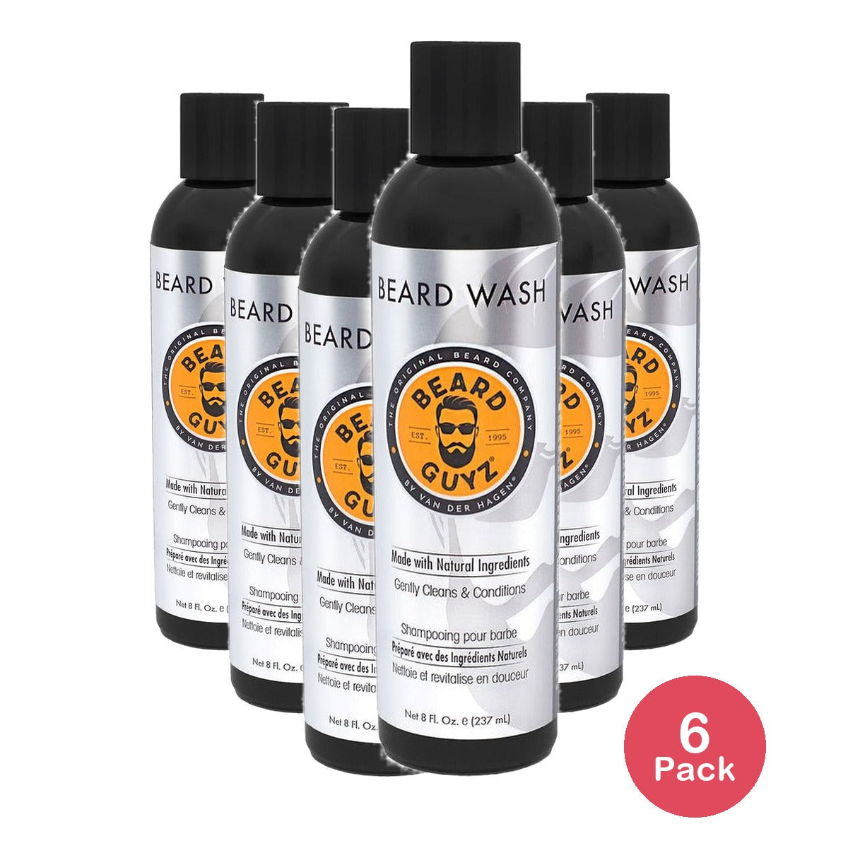 Beard Guyz Men's Daily Beard Wash 8 Oz (Pack of 6)