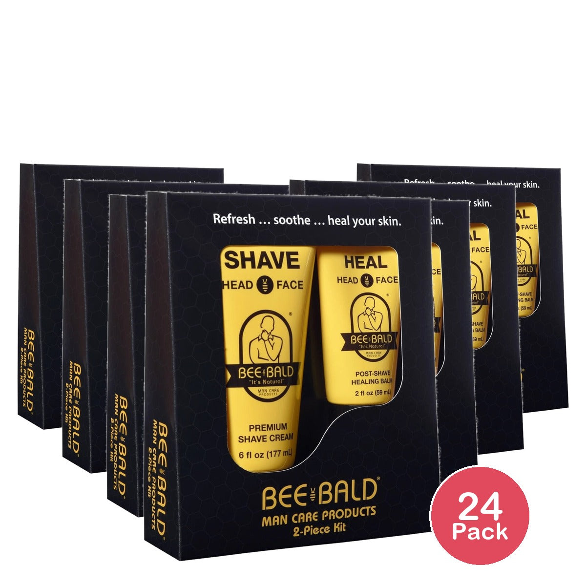 Bee Bald 2 Piece Shave & Heal Gift Set (Pack of 24)