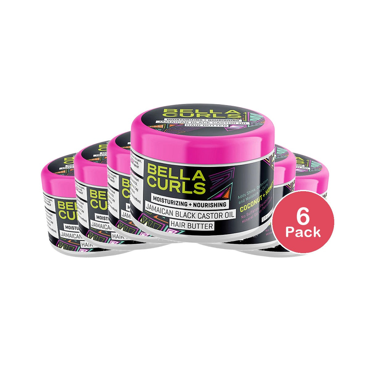 Bella Curls Coconut & Honey JBCO Hair Butter 12 Oz (Pack of 6)