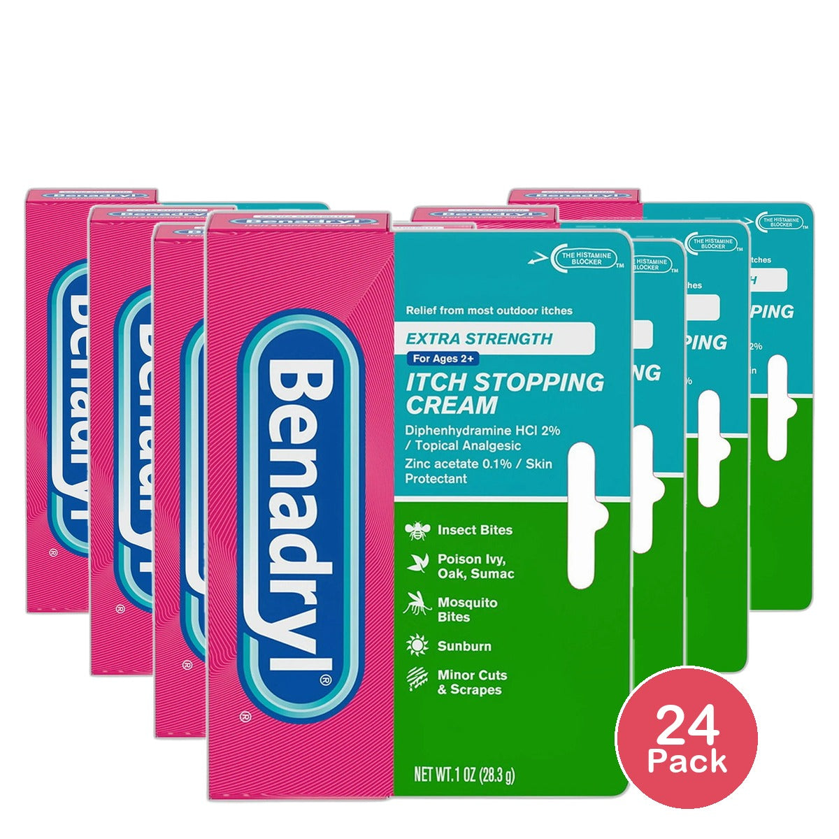 Benadryl Extra Strength Itch Stopping Cream 1Oz (Pack of 24)