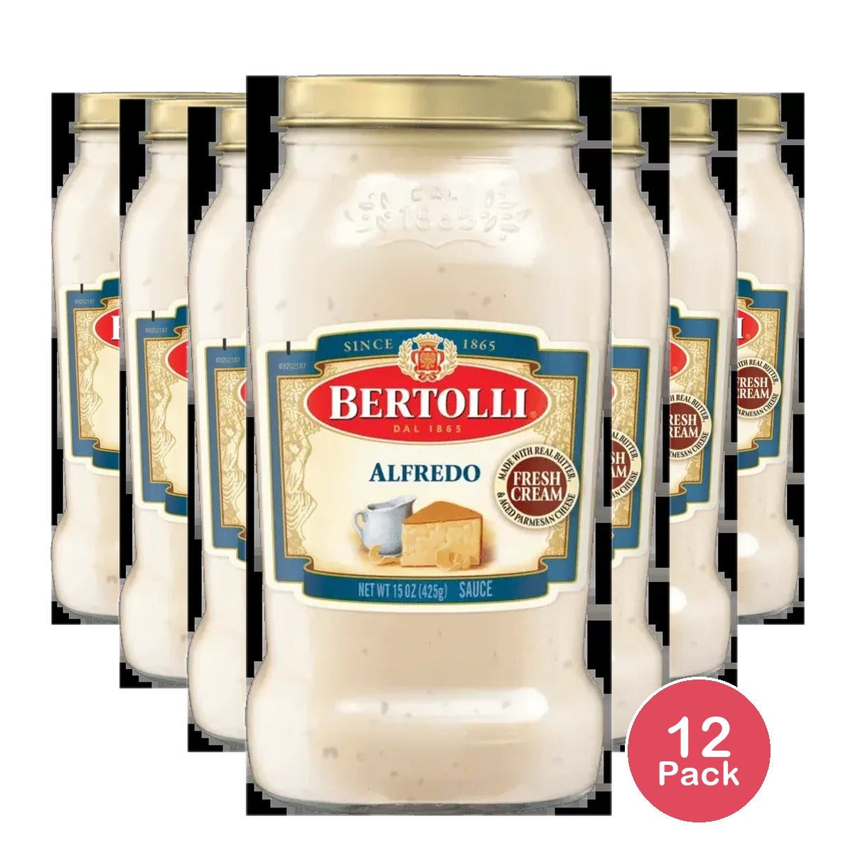 Bertolli Alfredo Sauce 15 oz with Aged Parmesan Cheese Regular (Pack of 12)
