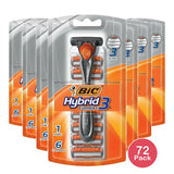 BIC Comfort 3 Refillable Three-Blade Razor 1 Handle and 6 Cartridges 7 Piece R (Pack of 72)