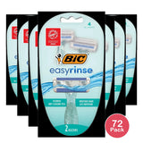 BIC, EasyRinse, Women's Disposable Razors, 2 Razors 1.76oz (Pack of 72)