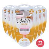 Bic Soleil Glide Disposable Razors For Women 5 Blades With Shea Butter Moisture Bars 2 Piece Razor Set 0.12 Oz (Pack Of 72)