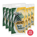 Bic Twin Select Shavers For Men Sensitive Skin 2.56Oz (Pack of 72)
