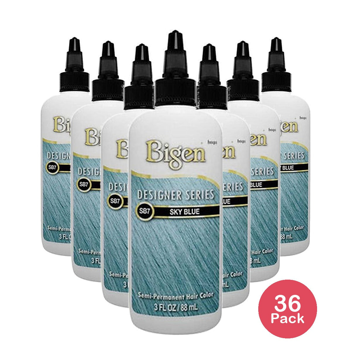 Bigen Designer Series Semi-Permanent Hair Color SB7 Sky Blue 3 Oz (Pack of 36)