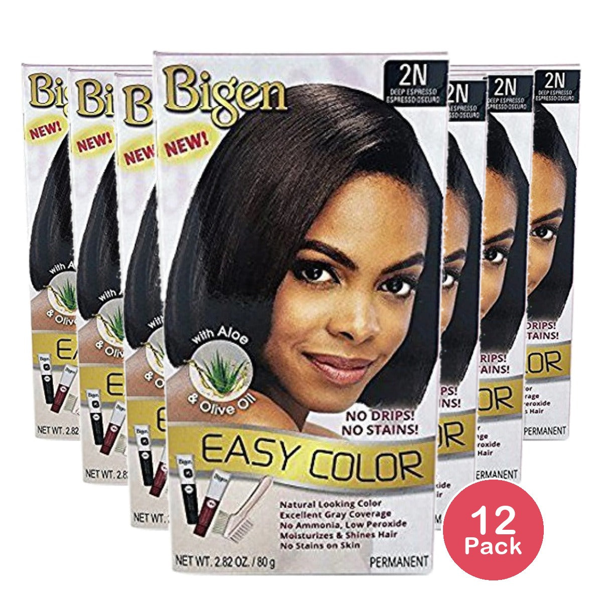 Bigen Easy Permanent Hair Dye Deep Espresso 2.82 Oz (Pack of 12)