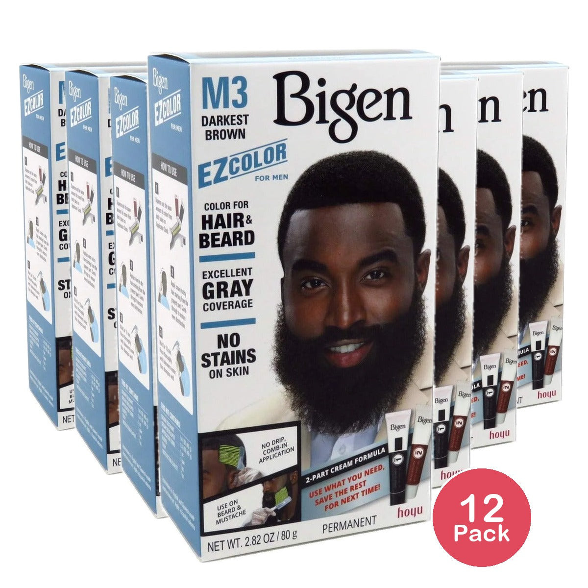 Bigen EZ Color for Men Jet Black M1 (Pack of 12)