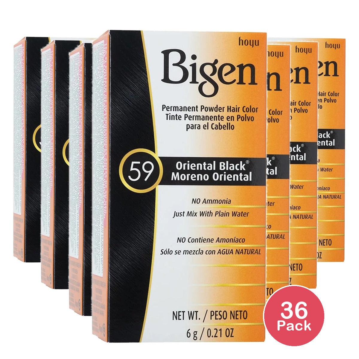Bigen Permanent Powder Hair Color Oriental Black 59 (Pack of 36)