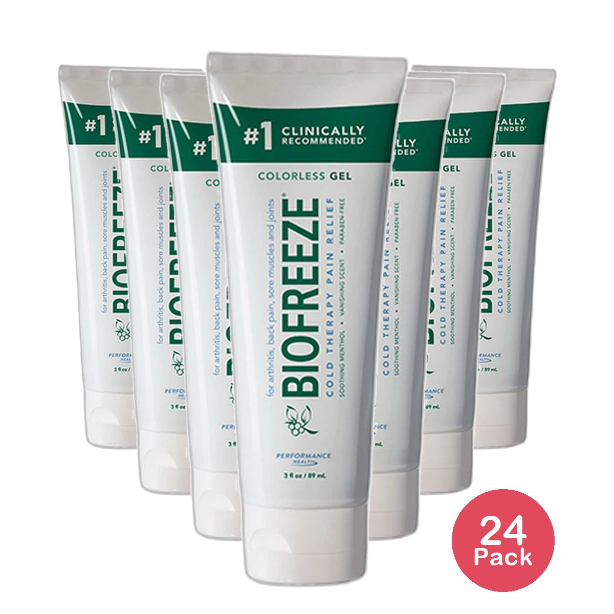 Biofreeze Classic Pain Relief Colorless Gel Tube 3Oz (Pack of 24)