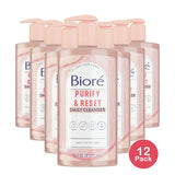 Biore Daily Purifying Cleanser, Oil Free Face Wash, Dermatologist Tested Rose Qu 6.77 oz (Pack of 12)